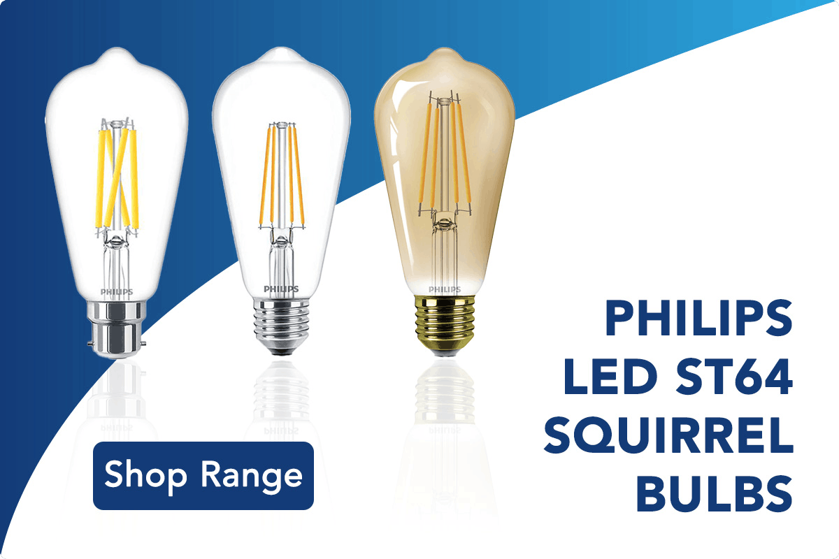 Philips LED ST64 Squirrel Cage Light Bulbs