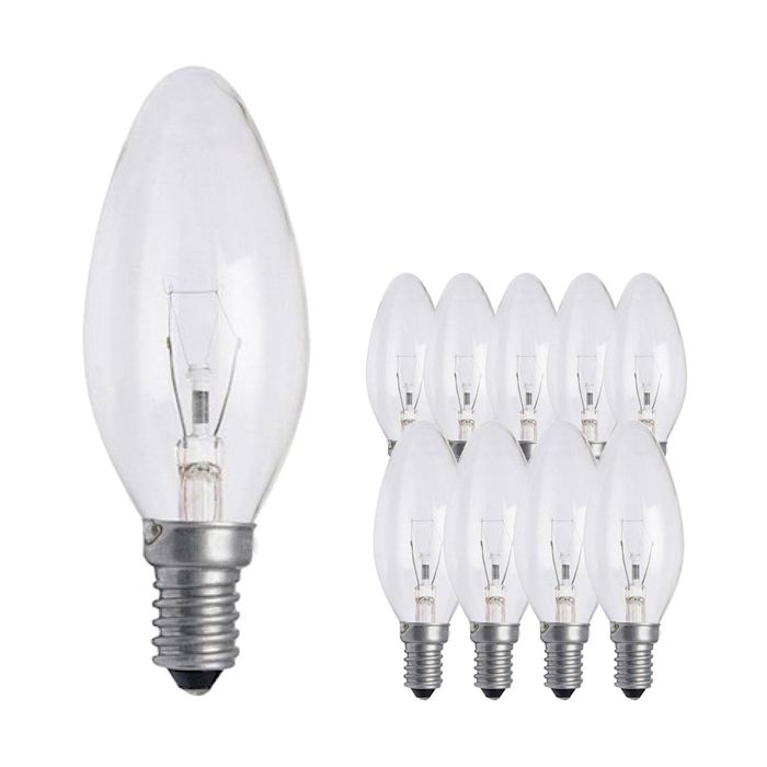 25W SES CLEAR CANDLE 35MM PACK OF 10