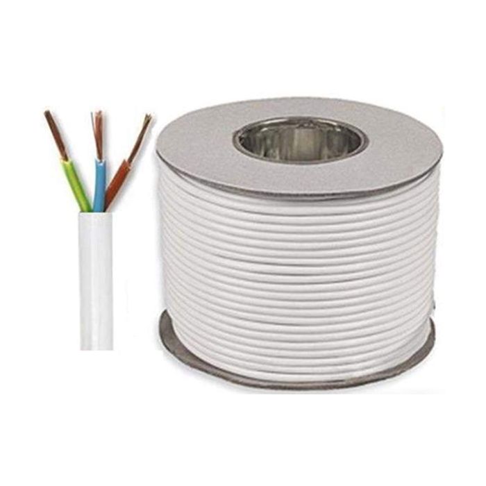 3183Y 1.5mm White 3 Core Flex x 50m Drum