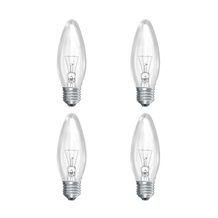 40W ES Clear Candle 35mm Pack of 4