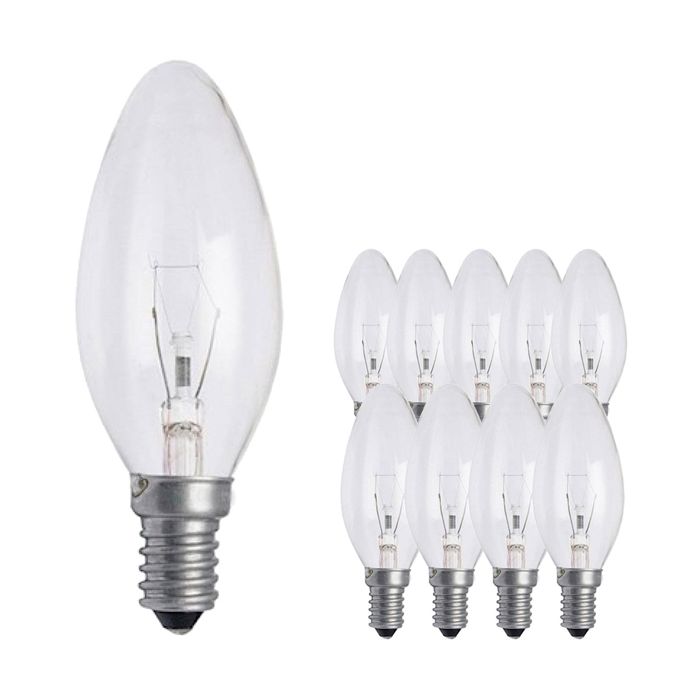 40W SES Clear Candle 35mm Pack of 10