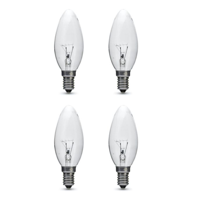 25W SES Clear Candle 35mm Pack ofÂ 4