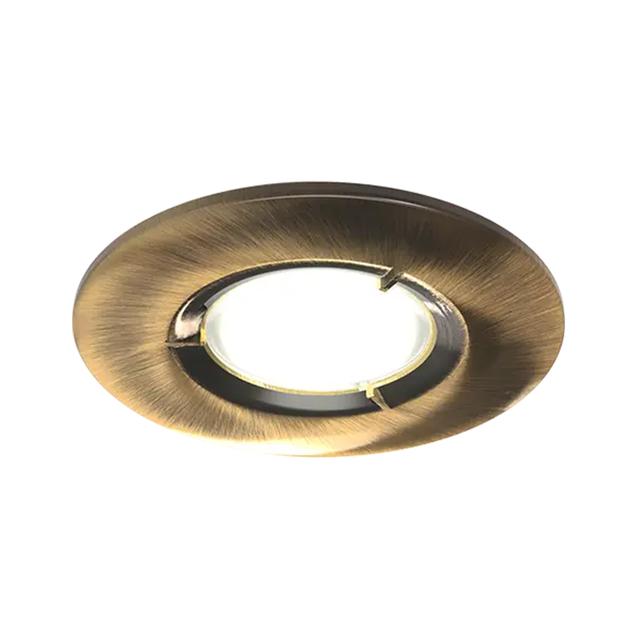 Ansell Edge GU10 Fire Rated IP65 Fixed Downlight Antique Brass
