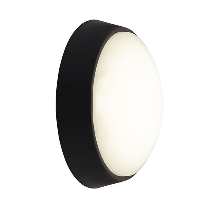 Ansell Helder 13W Black LED Circular PIR Bulkhead