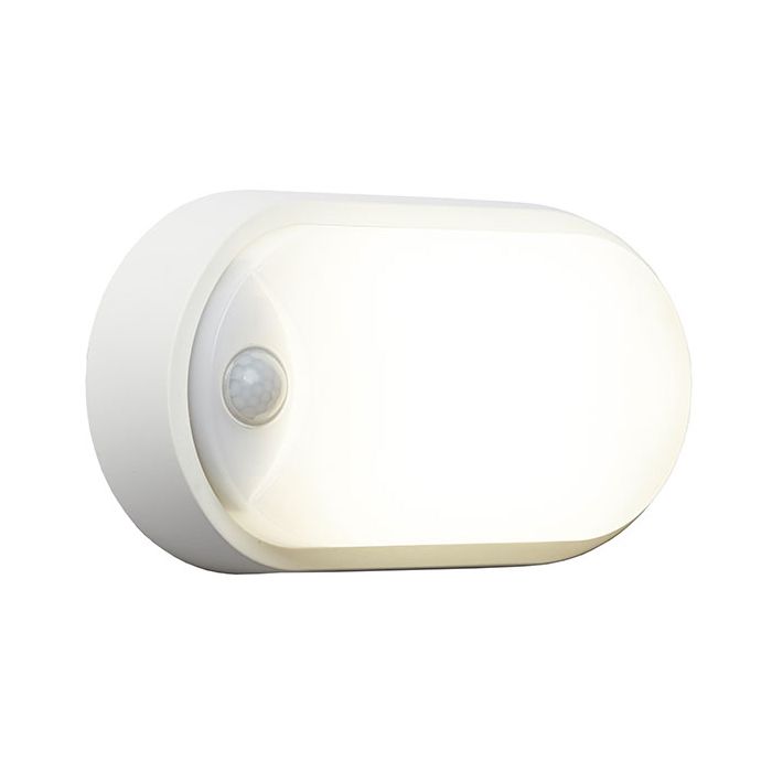 Ansell Helder 13W White CCT LED Oval PIR Bulkhead