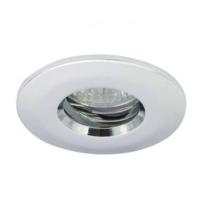Ansell IP65 MR16/GU10 Die-Cast Bathroom Downlight 50W Chrome
