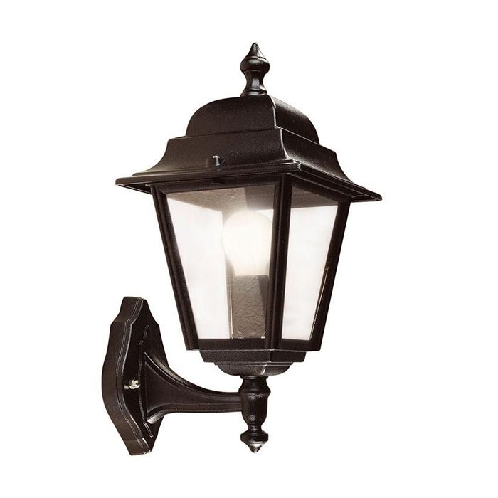 Ansell Nizza Wall Lantern, Bottom Arm 60W Black
