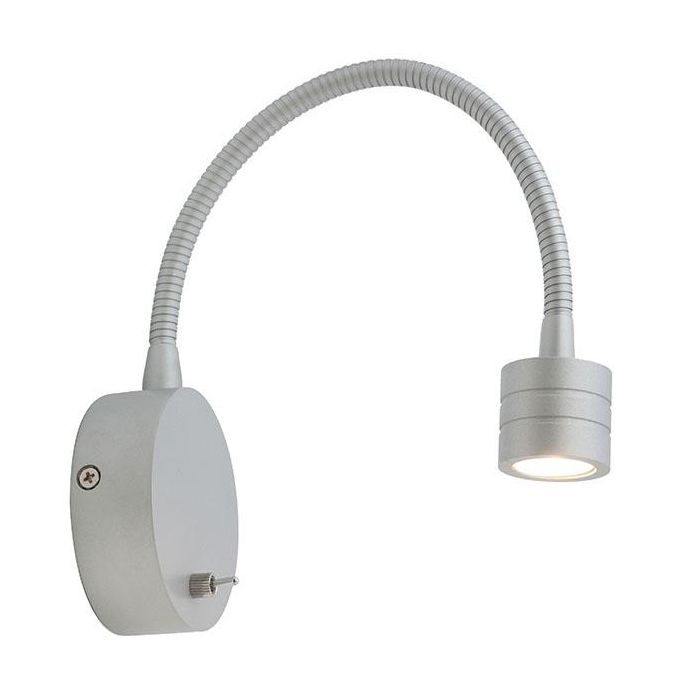 ANSELL SPECTRUM LED GOOSENECK WALL LIGHT 2W SATIN SILVER