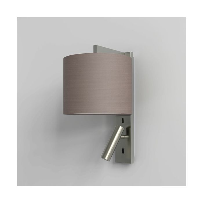 Astro Ravello Matt Nickel with Oyster Drum Shade LED Reading Light 