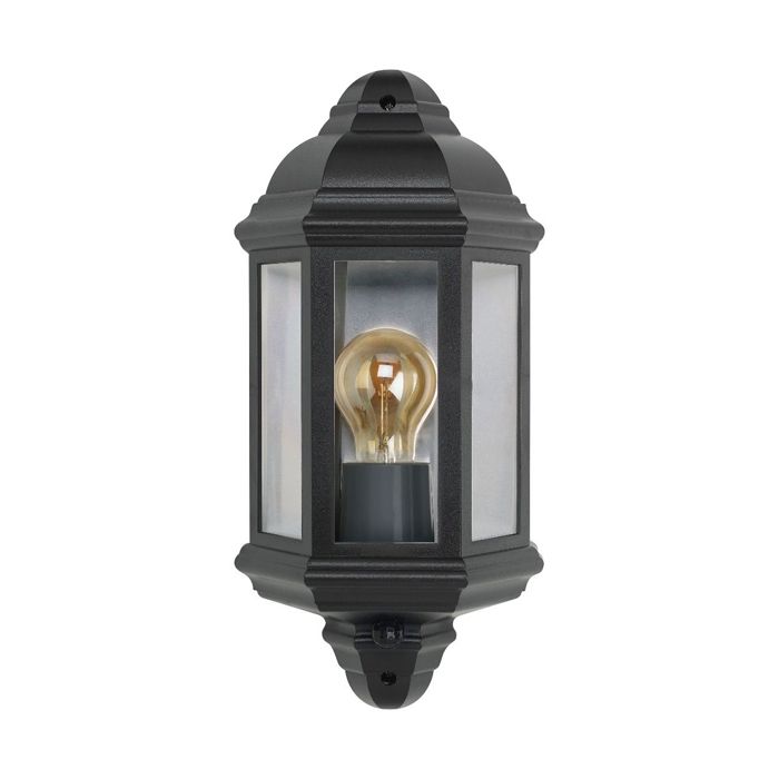 Bell Retro Vintage Half Lantern Black PIR IP54