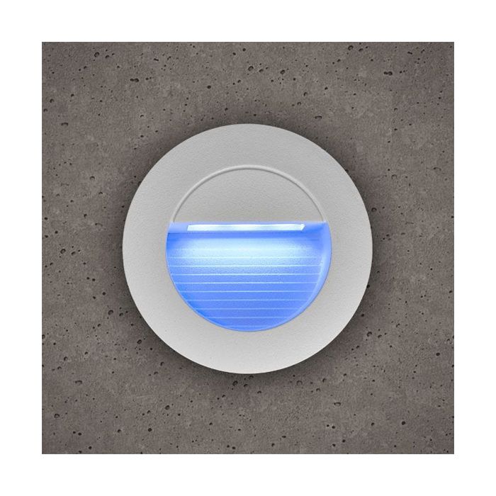 BELL Lighting 10402 Luna Round 1.2W LED Guide Light, Blue, IP65, White Trim