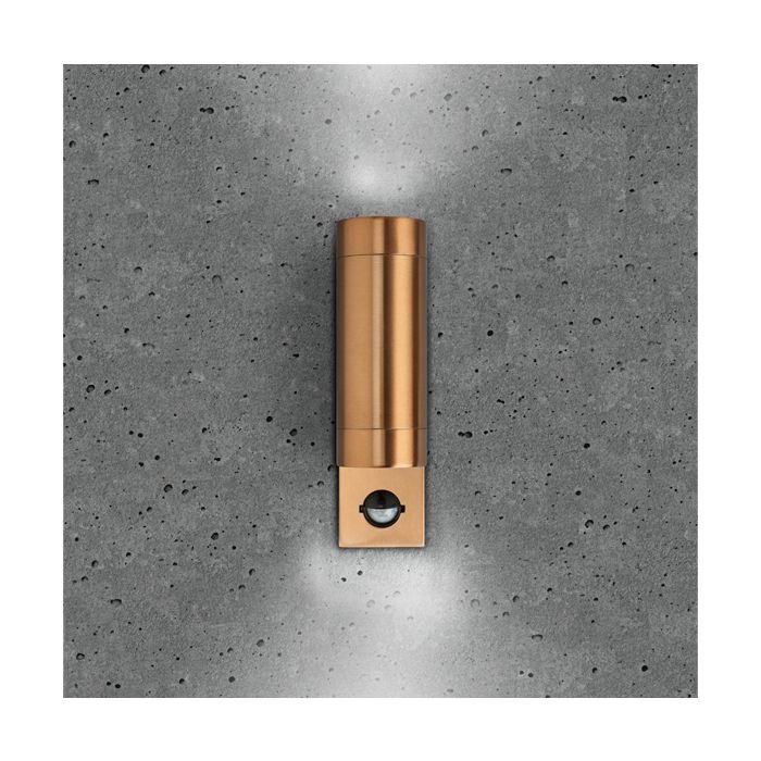 Bell Lighting Luna GU10 Up/Down PIR Wall Light Copper