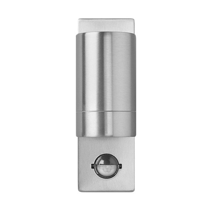 BELL Luna GU10 Fixed PIR Wall Light - IP54, Stainless Steel (lamp not included)