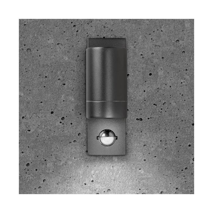 BELL Luna GU10 Fixed PIR Wall Light - IP54, Black (lamp not included)