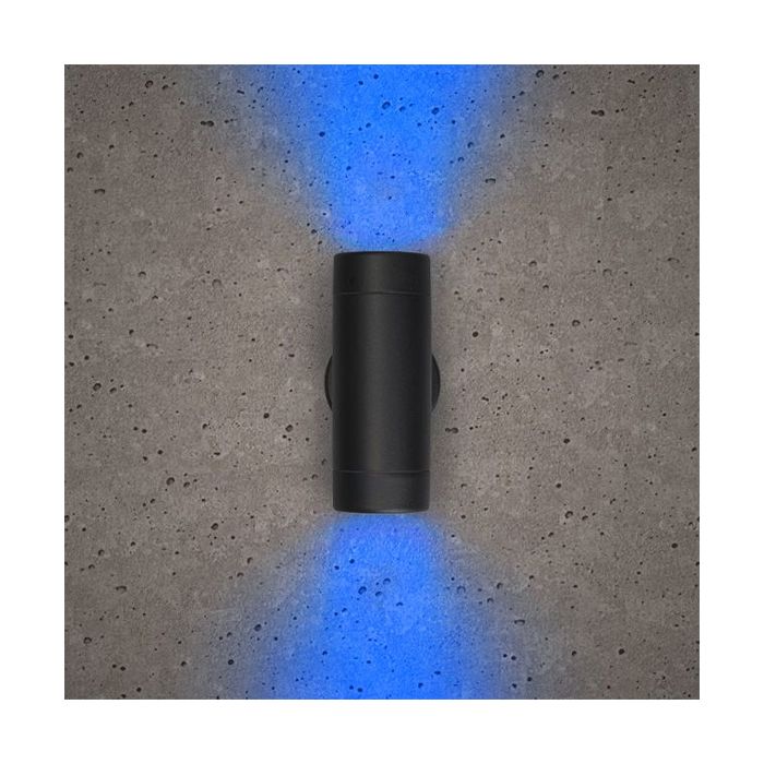 BELL Luna GU10 Up/Down PIR Wall Light - IP54, Black (lamp not included)