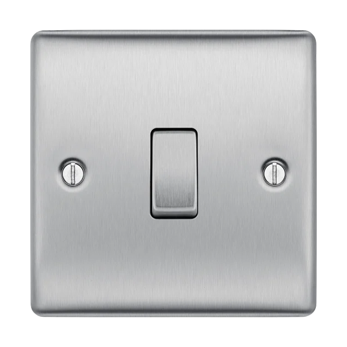BG Nexus Metal Brushed Steel Intermediate Switch 20A 16AX 2 Way