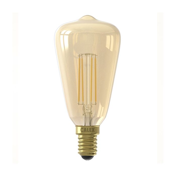 Calex LED Filament Rustik Lamp 240V 4W E14 ST48 2100K Gold Dimmable