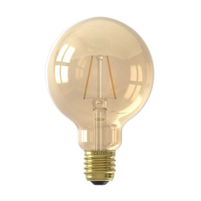 Calex LED Filament Globe Lamp 240V 2W E27 G95 Gold 2100K