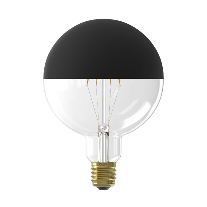 Calex LED Filament Globe Lamp 240V 4W  E27 Top mirror Black 2000K dimmable
