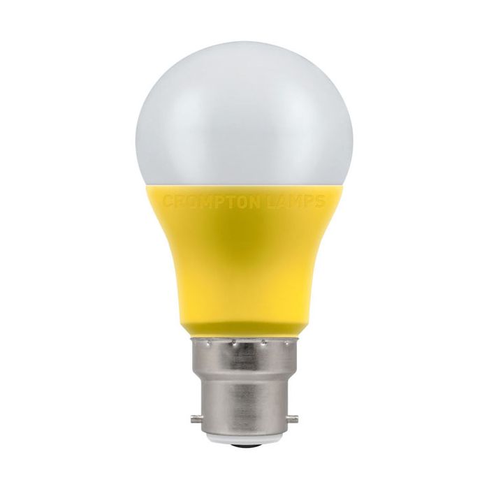Crompton LED GLS Thermal Plastic 9W 110V B22d Cool White Opal Yellow Base