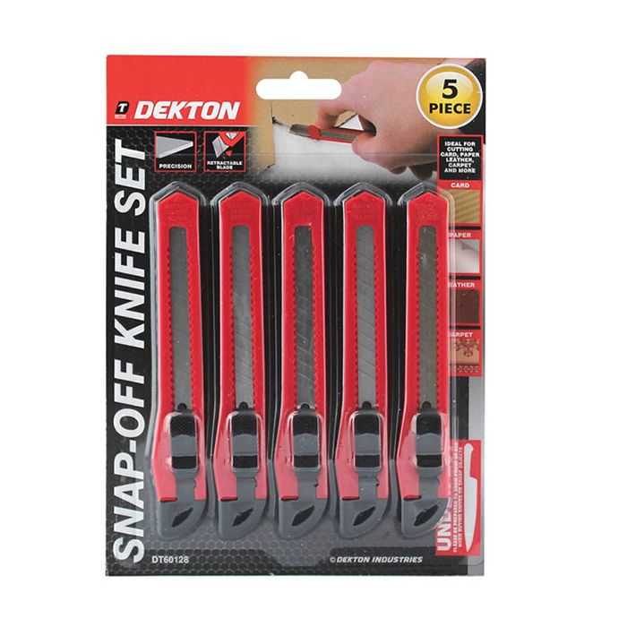DEKTON 5PC SNAP-OFF KNIFE SMALL DT60128