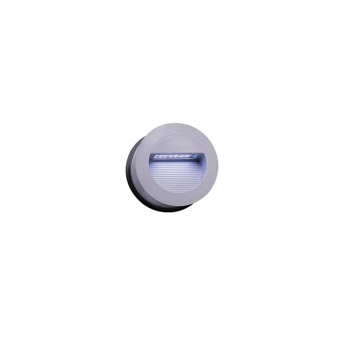 ML Knightsbridge NH017W Grey Aluminium Recessed Round Wall Light 14 White LEDs IP44 1.4W 230V