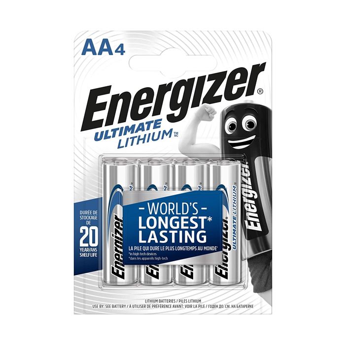 ENERGIZER LITHIUM MN1500 AA BATTERIES x 4