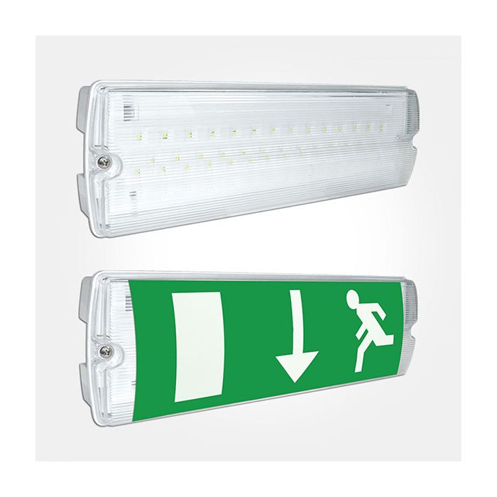 Eterna 7W LED Maintained Emergency Bulkhead with Signs