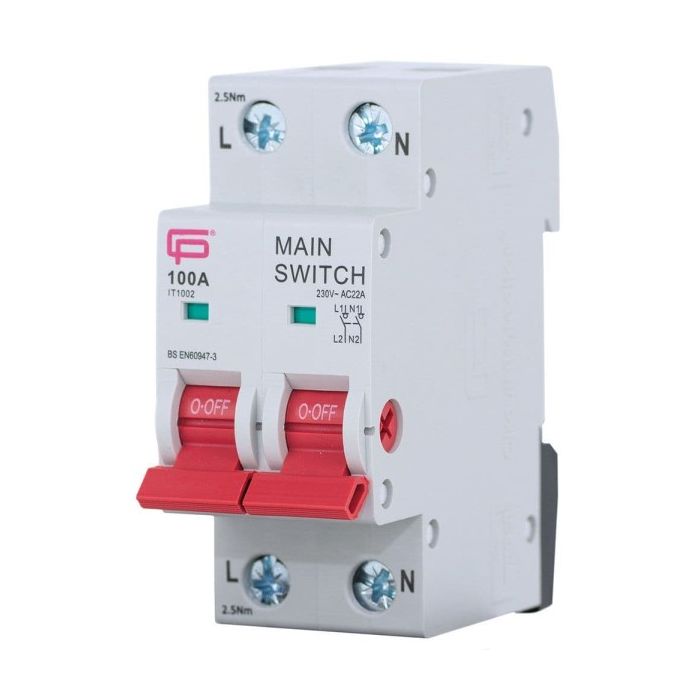 FuseBox 100A Double 2 Pole Main Switch Module
