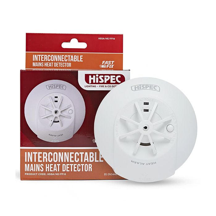 HiSPEC Mains Linkable Heat Detector with Backup Rechargeable Lithium Battery