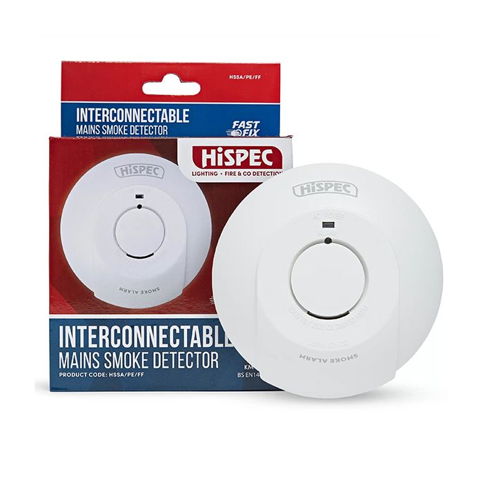 HiSPEC Mains Linkable Smoke Detector with Backup 9V Battery
