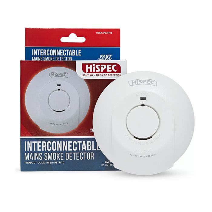 HiSPEC Mains Linkable Smoke Detector with Backup Rechargeable Lithium Battery 