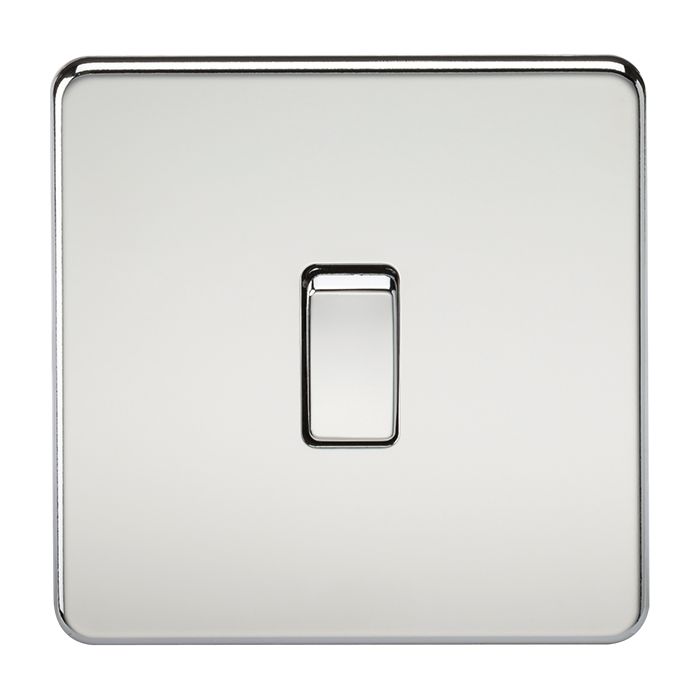 MLA Screwless 20A 1G DP Switch - Polished Chrome