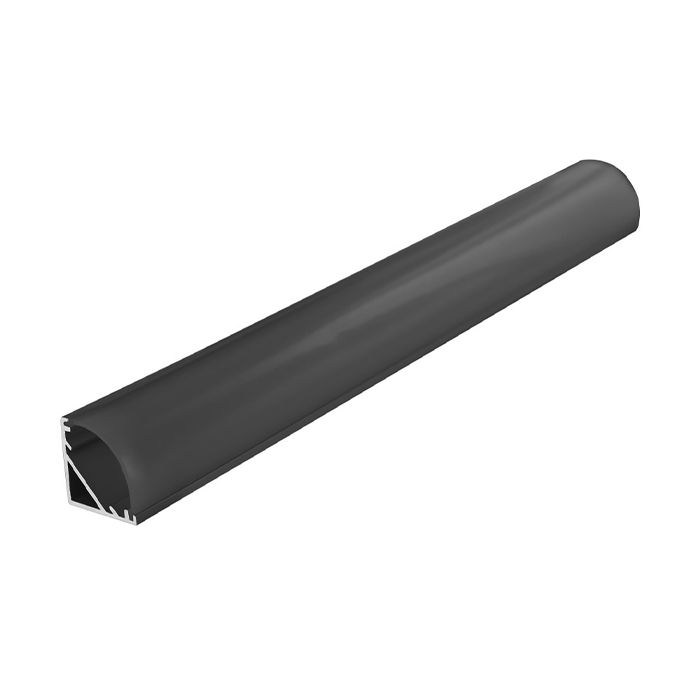 Integral Corner Mount Black LED Profile 20x20x1000mm Frosted Diffuser