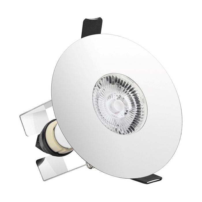 Integral Evofire Polished Chrome Round Fire-Rated Downlight With Insulation Guard