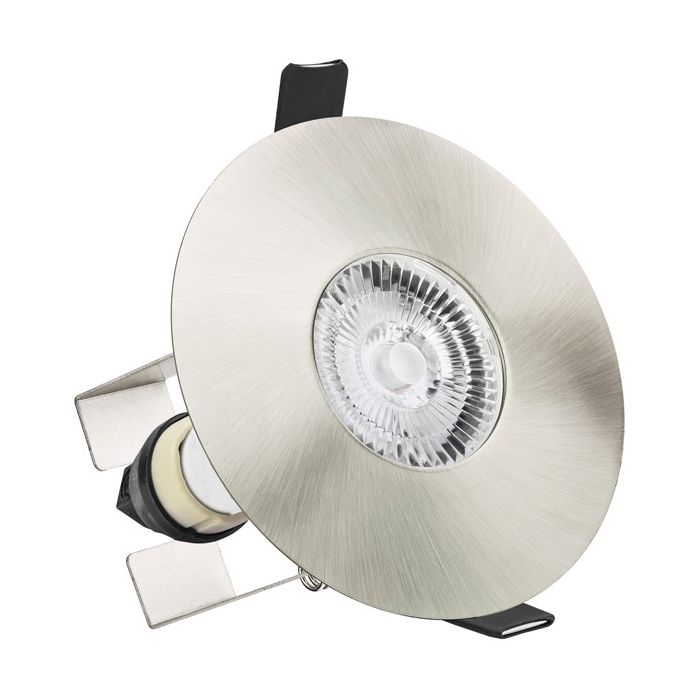 Integral LED Satin Nickel  Round 70-100mm Cut-Out Fire-Rated Downlight With Insulation Guard