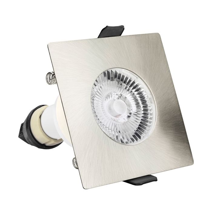Integral Evofire Satin Nickel Fire Rated Square White Downlight 