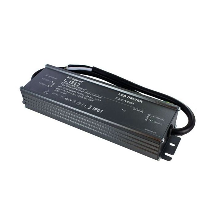 Integral IP65 250W Constant Voltage LED Driver 100-240VAC to 24VDC