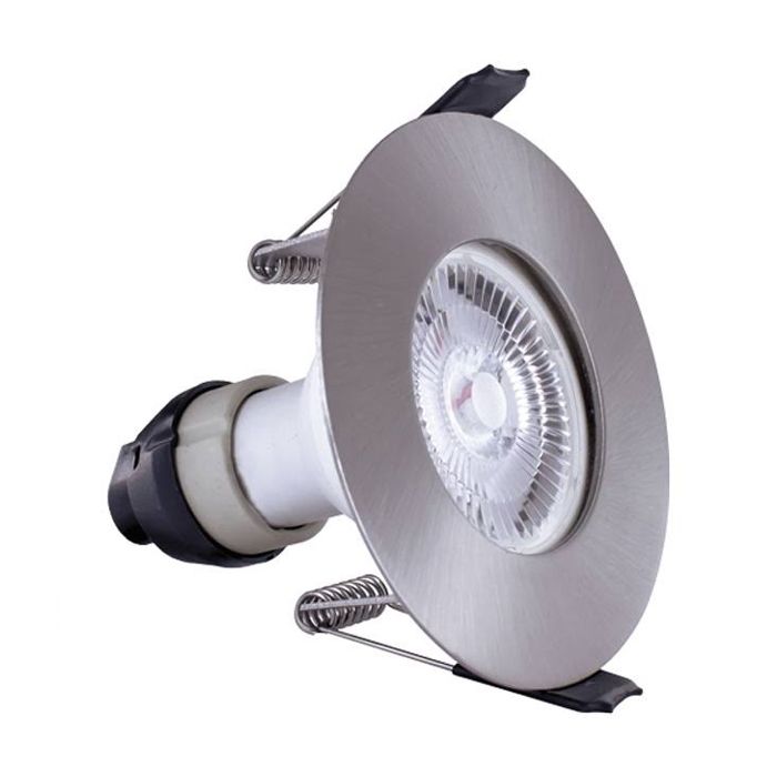 Integral Evofire Satin Nickel Round Fire-Rated IP65 Downlight with GU10 Holder