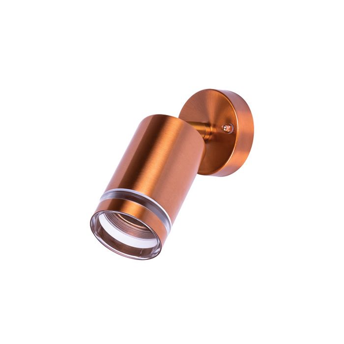 Integral Outdoor Stainless Steel Adjustable Wall Spotlight Light IP65 1 X GU10 Copper