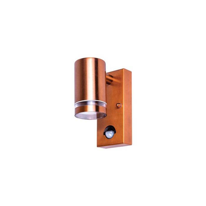 Integral Outdoor Stainless Steel Down Wall Light PIR IP54 1 X GU10 Copper
