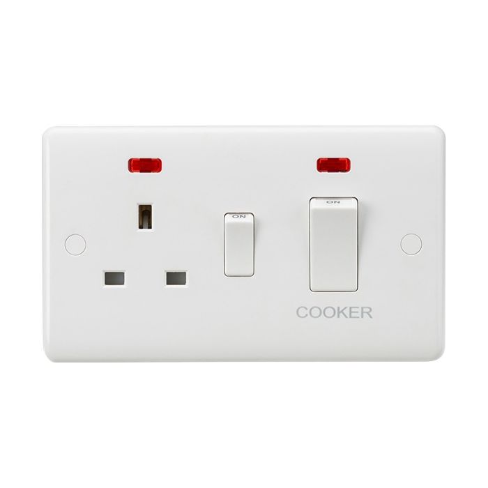 Knightsbridge 45A DP Switch & 13A Socket with Neon & White