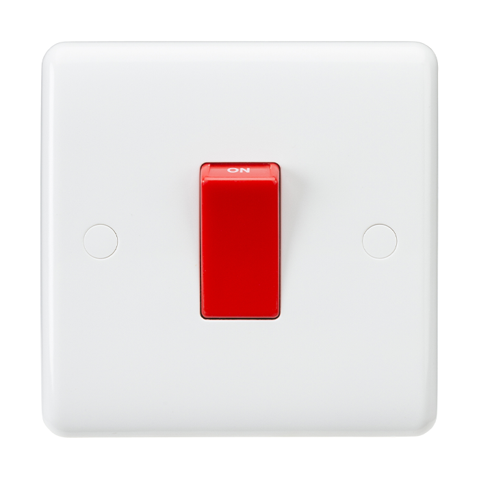 Knightsbridge 45A DP Switch with Red Rocker & 1G