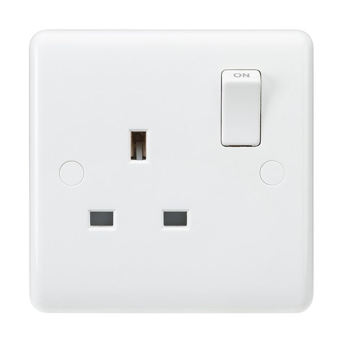 Knightsbridge 13A 1 Gang SP Switched Socket - White 