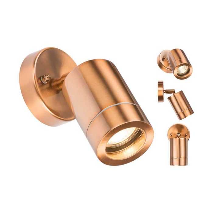 Bell IP65 Copper Adjustable Wall Light GU10 35W