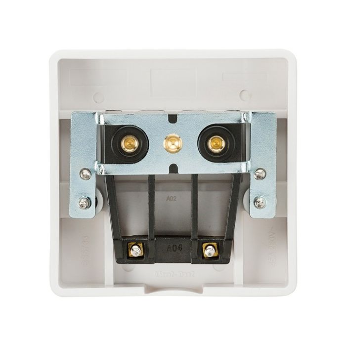 Knightsbridge SN8340 (5 PACK) Square Edge White 45A Cooker Connection Unit Plate