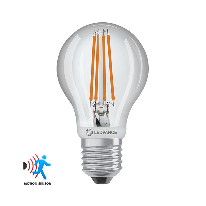 Ledvance 7.3W Classic A60 Clear Filament Motion Sensor Light Bulb