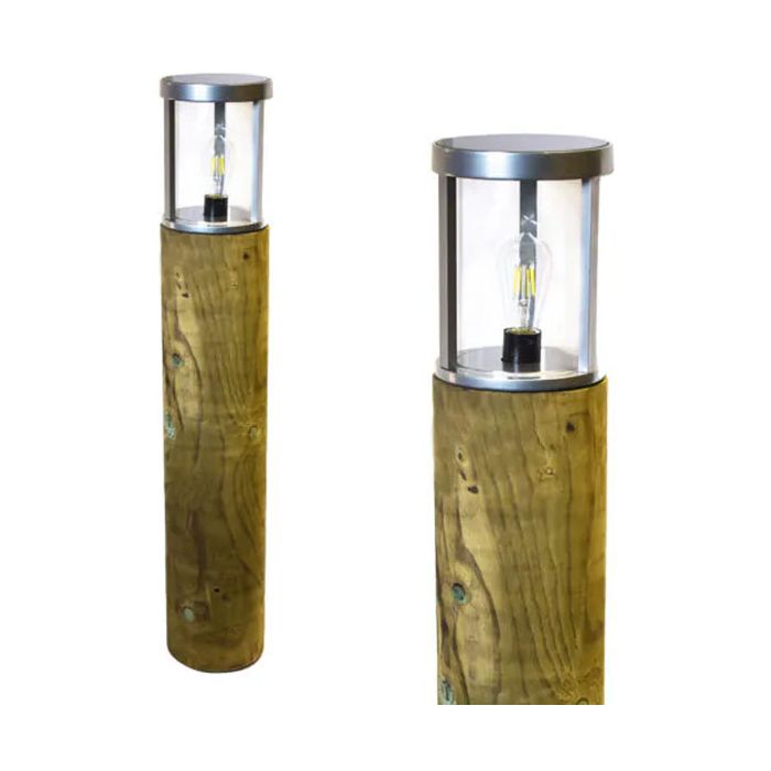 Lumena 800mm Radiata Edisol Pro-Solar Timber Path Light Silver (3000K) Warm White
