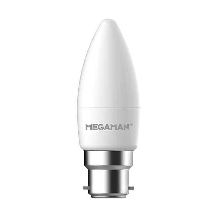 Megaman LED B22 Opal Candle 4.9W Cool White