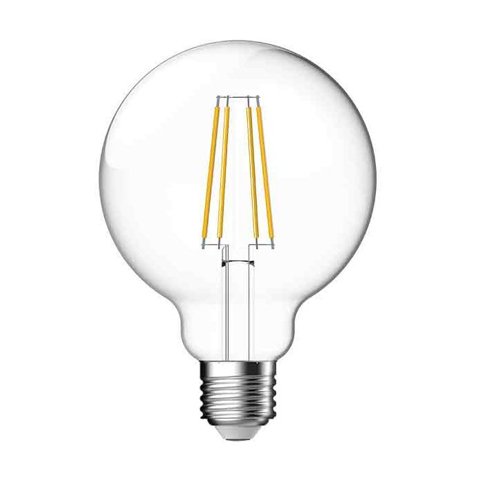 Megaman LED E27 Clear Filament 95mm Globe 4W Warm White